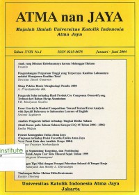 Atma nan Jaya: Majalah Ilmiah Universitas Katolik Indonesia Atma Jaya: Th. XVIX No.1| Januari-Juni 2004