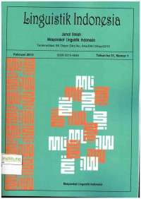 Linguistik indonesia: Jurnal Masyarakat Ilmiah Indonesia Tahun ke 31. No. 1