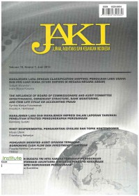 JAKI : Jurnal Akuntansi Keuangan Indonesia Vol. 10 No. 1 | Juni 2013