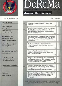 Derema: Jurnal Manajemen Vol. 10 No. 1  | Mei 2015