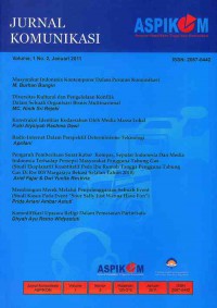 Jurnal Komunikasi ASPIKOM| Vol. 1 No. 2 Januari 2011