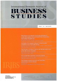 International Research Journal Business Studies Vol. 7 No. 1 | April-July 2014