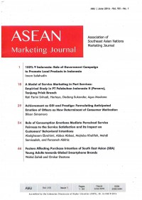 Asean Marketing Journal: Vol. VIII Issue 1 | June 2016