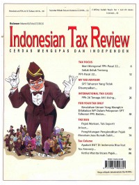 Indonesian Tax Review: Vol. IX/Edisi 07 | 2016