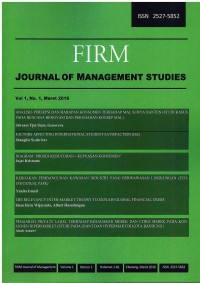 FIRM: Journal of Management Studies Vol. 1 No. 1 | Maret 2016