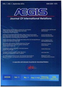 AEGIS: Journal of International Relations Vol. 1 No. 1 | September 2016