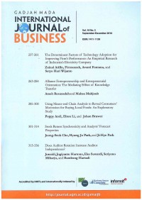 Gadjah Mada International Journal of Business: Vol. 18 No. 3 | September - Desember 2016