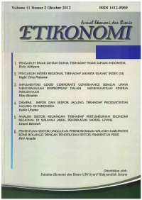 ETIKONOMI: Jurnal Ekonomi: Volume 11  No.2 I Oktober 2012