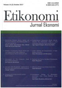 ETIKONOMI: Jurnal Ekonomi: Volume 16  No.2 I Oktober 2017