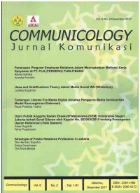 Communicology Jurnal Komunikasi : Vol. 6 No. 2 I Desember 2017