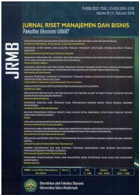 Jurnal Riset Manajemen dan Bisnis (JRMB) : Volume III (1) I Februari 2018