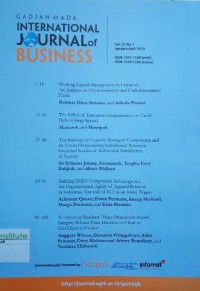 Gadjah Mada International Journal of Business: Vol. 21 No. 1| January-April 2019