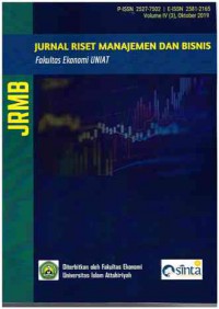 Jurnal Riset Manajemen dan Bisnis (JRMB) : Volume  IV (3) I Oktober 2019