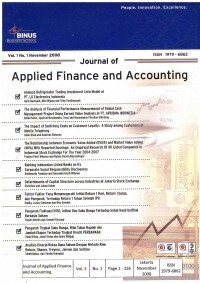 Journal of applied finance and accounting: Vol. 1, No. 1 November 2008