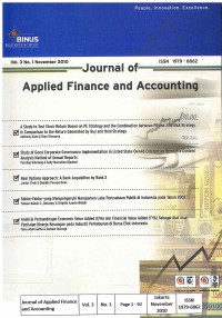 Journal of applied finance and accounting: Vol. 3, No. 1 November 2010