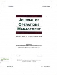 Journal of Operations Management: Vol. 20, No.3 | Juni 2002