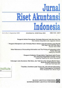 Jurnal Riset Akuntansi Indonesia: Vol. 8 No. 3 | September 2005