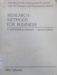 Research Methods for Business: A Skill building Approach. 2 Ed.
