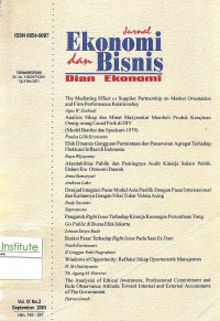 Jurnal Ekonomi dan Bisnis Dian Ekonomi: Vol. IX No. 2 | september 2003