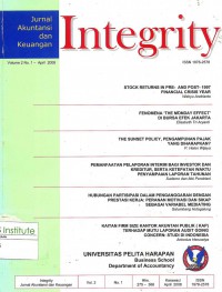 Integrity: Jurnal Akuntansi dan Keuangan: Vol. 2 No. 1 | April 2008
