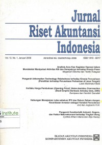 Jurnal Riset Akuntansi Indonesia: Vol. 12 No. 1 | Januari 2009