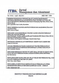 Jurnal Manajemen dan Akuntansi: Vol. 18 No. 1 | April-Mei 2013