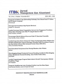 Jurnal Manajemen dan Akuntansi: Vol. 18 No. 2 |Oktober-November 2013