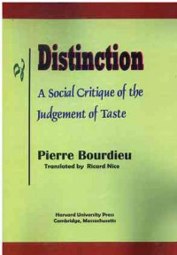 Image of Distinction of A Social Critique of the Judgement  of Taste