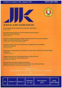 Jurnal Ilmu Komunikasi UPN-YK : Vol. 13 No. 2 I Mei-Agustus 2015