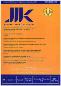Jurnal Ilmu Komunikasi UPN-YK : Vol. 13 No. 3 I September - Desember 2015