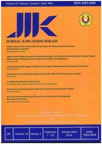 Jurnal Ilmu Komunikasi UPN-YK : Vol. 14 No. 1 I Januari - April 2016
