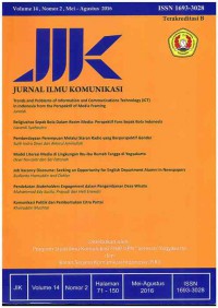 Jurnal Ilmu Komunikasi UPN-YK : Vol. 14 Nomor 2 I Mei-Agustus 2016