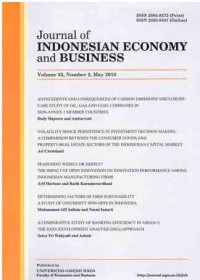 Journal of Indonesian Economy and Business : Volume 33 Number 2 I May 2018