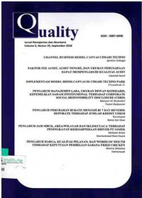 Quality : Jurnal Manajemen dan Akuntansi : Volume X, Nomor 29 I September 2018