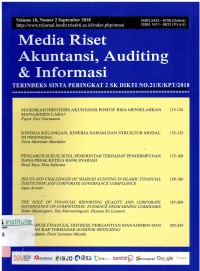 Media Riset Akuntansi, Auditing & Informasi : Volume XVIII (2) I September 2018
