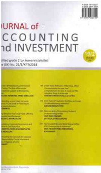 Journal of Accounting and Investment : Vol. 19, No.2 I July-December 2018