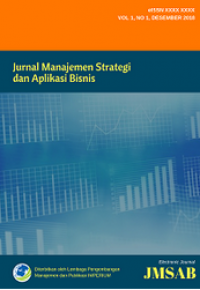 Jurnal Manajemen Strategi dan Aplikasi Bisnis : Vol. 2. No. 2, Desember 2019