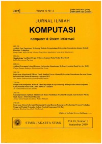 Jurnal Ilmiah Komputasi: Komputer dan Sistem Informasi Vol.18, Nomor 3  I September 2019