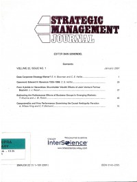 Strategic management journal: Vol. 22 Issue No. 1 | Januari 2001