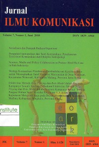 Jurnal Ilmu Komunikasi UAJY : Vol. 7 No. 1 | Juni 2010