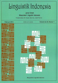 Linguistik Indonesia: Jurnal Ilmiah Masyarakat Linguistik Indonesia: Vol. 32 No. 1 | Februari 2014