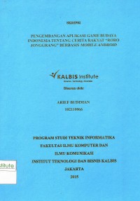 Pengembangan Aplikasi Game Budaya Indonesia Tentang Cerita Rakyat 