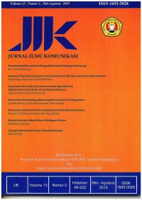 Jurnal Ilmu Komunikasi UPN-YK :  Vol. 13 No. 2 | Mei - Agustus 2015