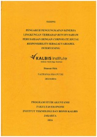 Pengaruh Pengungkapan Kinerja Lingkungan terhadap Return Saham Perusahaan dengan Corporate Social Responsibility sebagai Variabel Intervening