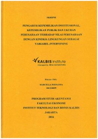 Pengaruh Kepemilikan Institusional, Kepemilikan Publik dan Ukuran Perusahaan Terhadap Nilai Perusahaan dengan Kinerja Lingkungan Sebagai Variabel Intervening