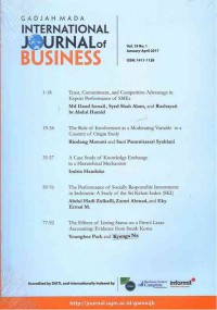 Gadjah Mada International Journal of Business: Vol. 19 No. 1 | January - April 2017