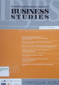 International Research Journal Business Studies : Volume 12 No. 1 I April - July 2019