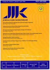 Jurnal Ilmu Komunikasi UPN-YK : Vol. 16 No. 1 I Januari-April 2018