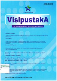 Visi Pustaka: Jaringan Informasi Antar Perpustakaan : Vol. 21 No. 3 Desember 2019