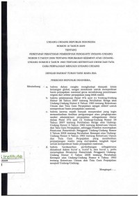 Undang-undang Republik Indonesia Nomor 16 Tahun 2009 Tentang Penetapan peraturan pemerintah undang-undang nomor 5 tahun 2008 tentang perubahan keempat atas undang-undang nomor 6 tahu 1983 tentang ketentuan umum dan tata cara perpajakan menjadi undang-undang